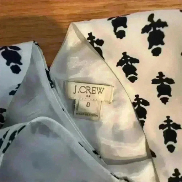 J.Crew Women's Sleeveless Halter Dress Size 0 Black & White Print Summer A-Line - Picture 4 of 7